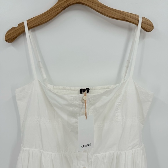 Quince 100% Organic Cotton Poplin Spagetti Strap Maxi Dress in Classic White L - Picture 7 of 16